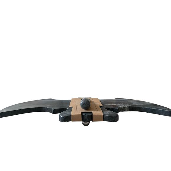 Black Bat Marble Cheese Board with Knife 17x10 Spooky Halloween Hosting NEW - Picture 12 of 14